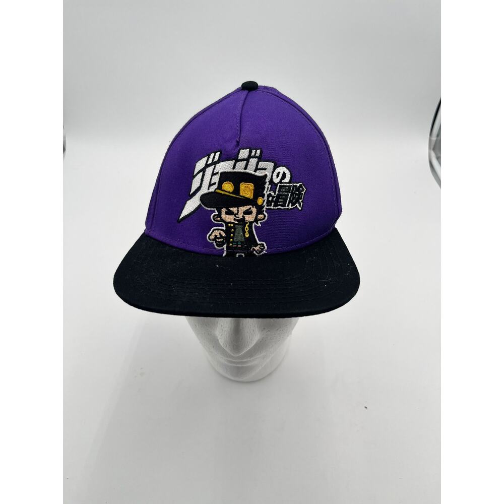 JoJo’s Bizarre Adventure Jotaro Kujo Purple Black Snapback Hat Excellent